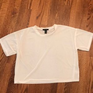 Forever 21 Cream Velvet Shirt